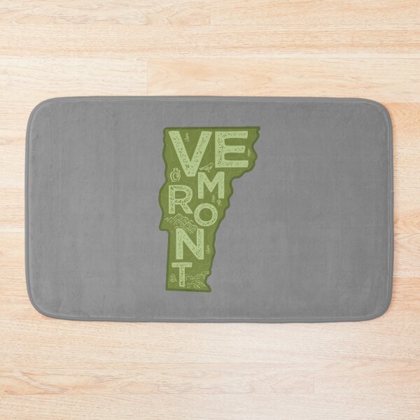 Artikelvorschau, Vermont Map Typography Green entworfen und verkauft von HelloGentry.