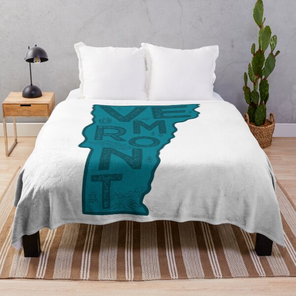 Item preview, Vermont Map Typography Navy designed and sold by HelloGentry.
