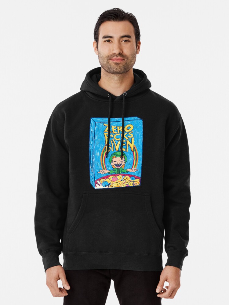 Alternate view of Zero Fucks Given (Black) Pullover Hoodie