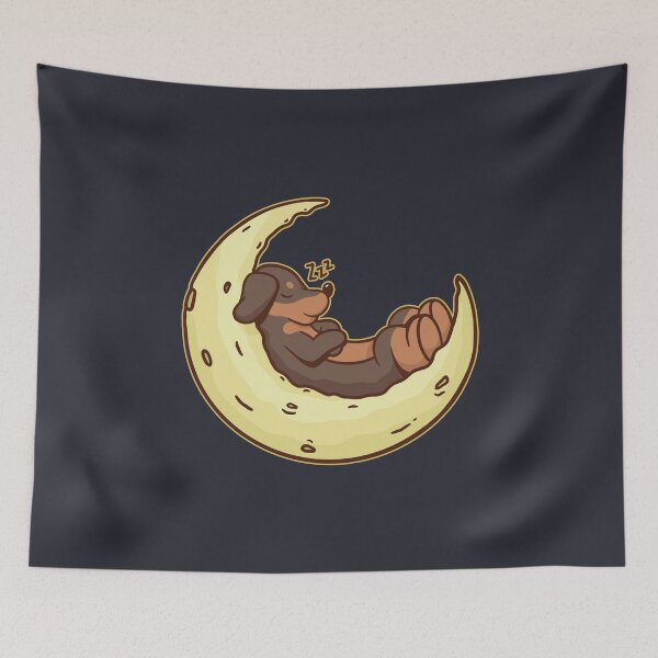 Item preview, Sleeping dachshund dog moon designed and sold by DerSenat.