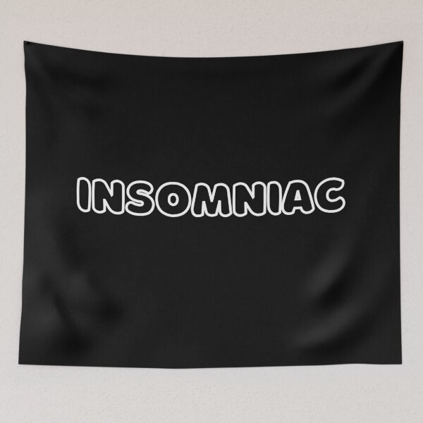 Item preview, Insomniac white on black designed and sold by Arinom.