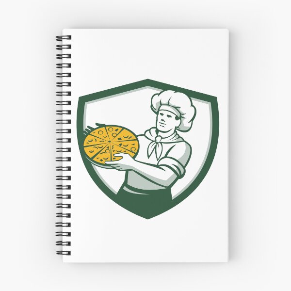 Item preview, Pizza Chef Holding Pizza Shield Retro designed and sold by patrimonio.