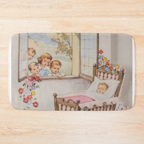 Item preview, Vintage birth announcement card for baby girl with open window  and flowers designed and sold by Photopat.