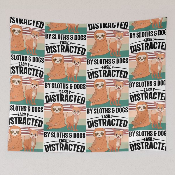Item preview, Easily Distracted By Sloths And Dogs Mutual Attraction designed and sold by GravitiTees.