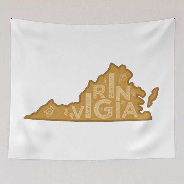 Item preview, Virginia Map Typography Brown designed and sold by HelloGentry.
