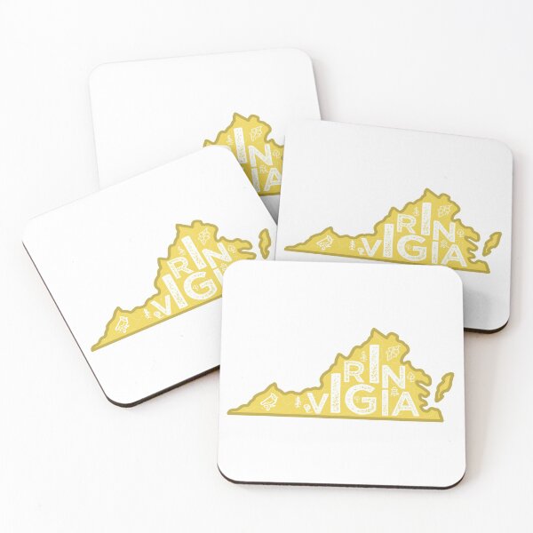 Item preview, Virginia Map Typography Gold designed and sold by HelloGentry.