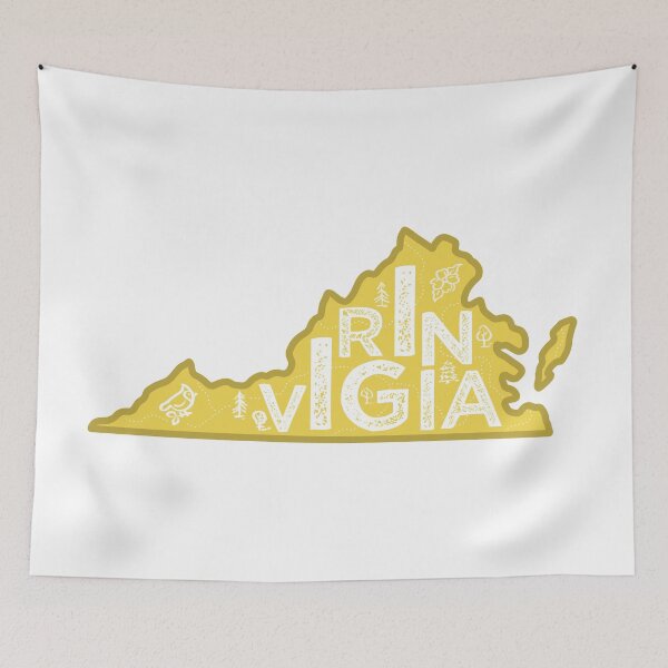Item preview, Virginia Map Typography Gold designed and sold by HelloGentry.