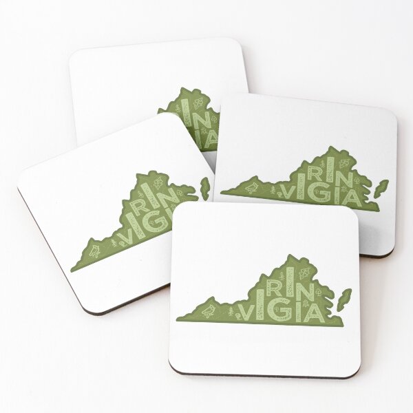 Item preview, Virginia Map Typography Green designed and sold by HelloGentry.