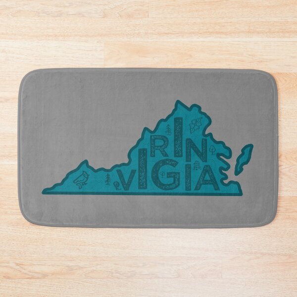 Item preview, Virginia Map Typography Navy designed and sold by HelloGentry.