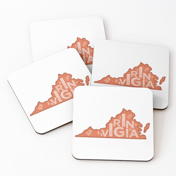 Item preview, Virginia Map Typography Red designed and sold by HelloGentry.