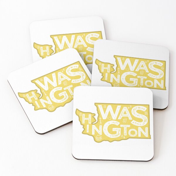 Item preview, Washington Map Typography Gold designed and sold by HelloGentry.
