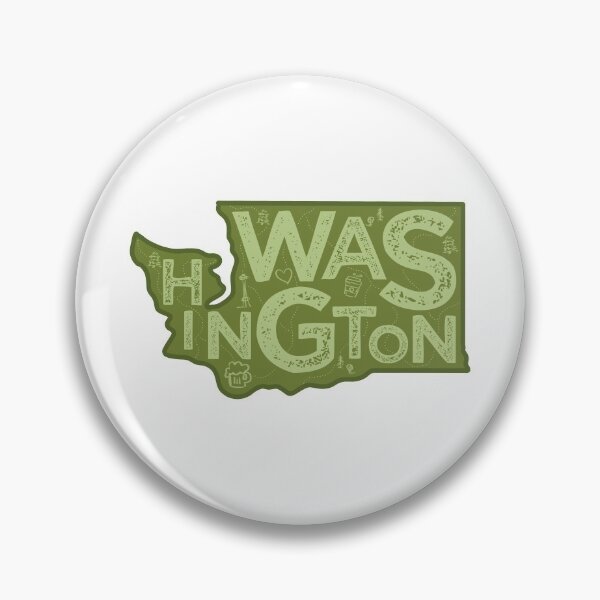 Item preview, Washington Map Typography Green designed and sold by HelloGentry.