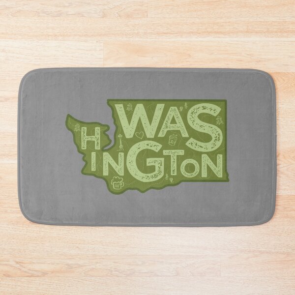Item preview, Washington Map Typography Green designed and sold by HelloGentry.