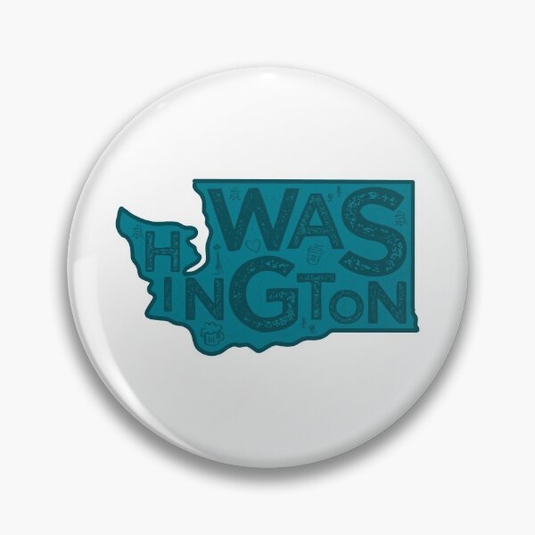 Item preview, Washington Map Typography Navy designed and sold by HelloGentry.