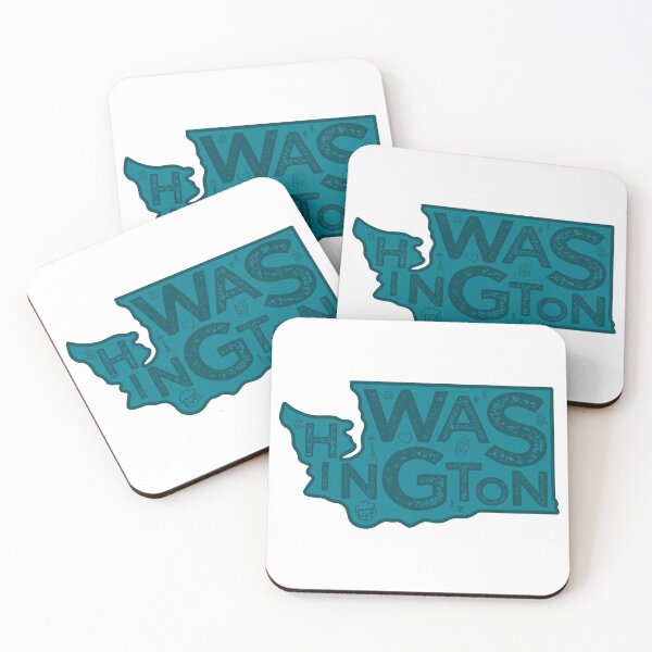 Item preview, Washington Map Typography Navy designed and sold by HelloGentry.