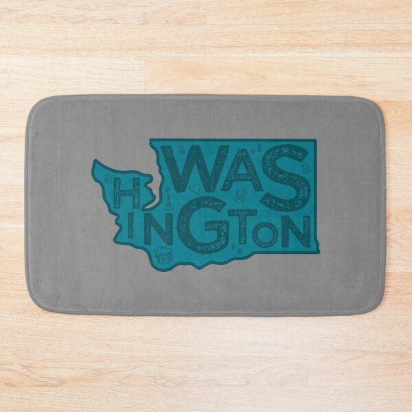 Item preview, Washington Map Typography Navy designed and sold by HelloGentry.
