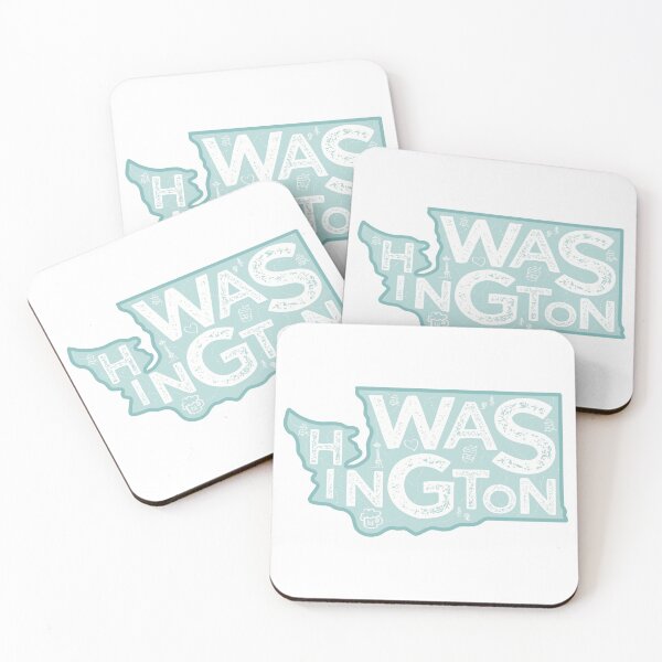 Item preview, Washington Map Typography Blue designed and sold by HelloGentry.