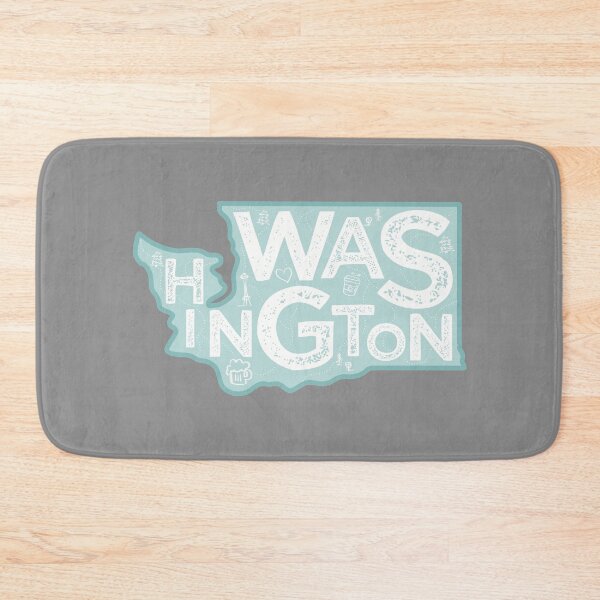 Item preview, Washington Map Typography Blue designed and sold by HelloGentry.