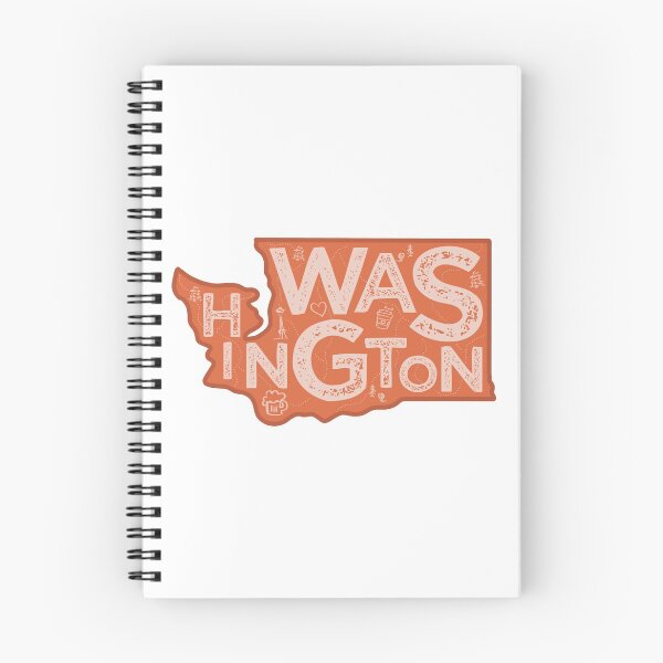 Item preview, Washington Map Typography Red designed and sold by HelloGentry.