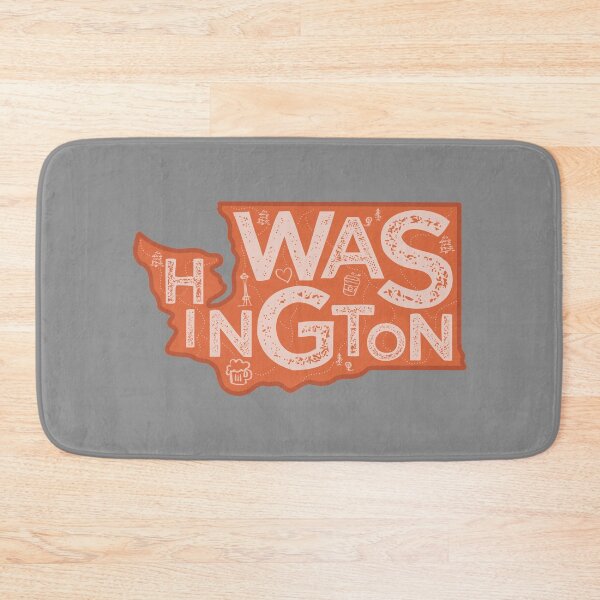 Item preview, Washington Map Typography Red designed and sold by HelloGentry.
