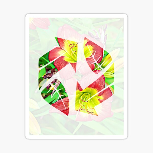 Earthday Every Day Eco Friendly Daylily Design! Oil Painting Version. (s) Sticker