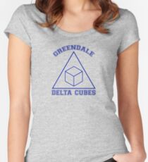 Greendale Delta Cubes Frat Women's Fitted Scoop T-Shirt