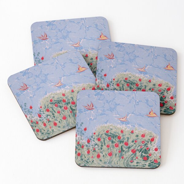 Item preview, Marbled Painted Tulips - Turkish Ebru Art designed and sold by T Artist.