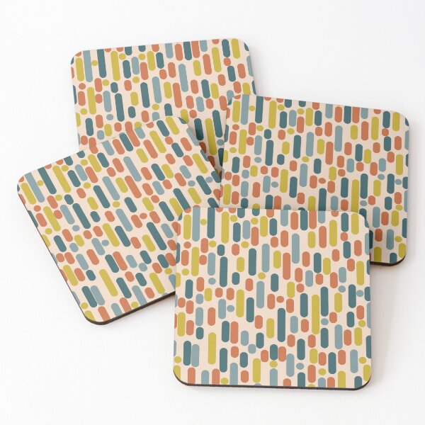 Item preview, Morningside Heights Mid Century Modern Pattern in Steel Blue, Mustard, Orange, and Cream Tones designed and sold by kierkegaard.