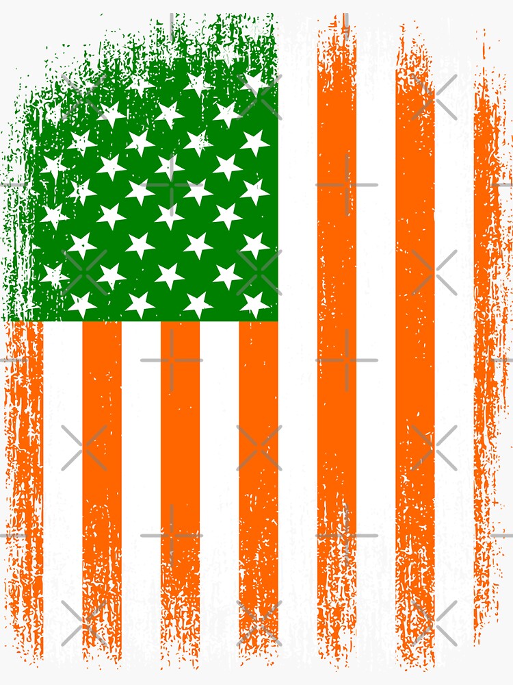 Thumbnail 3 of 3, Sticker, Irish American Flag designed and sold by EthosWear.