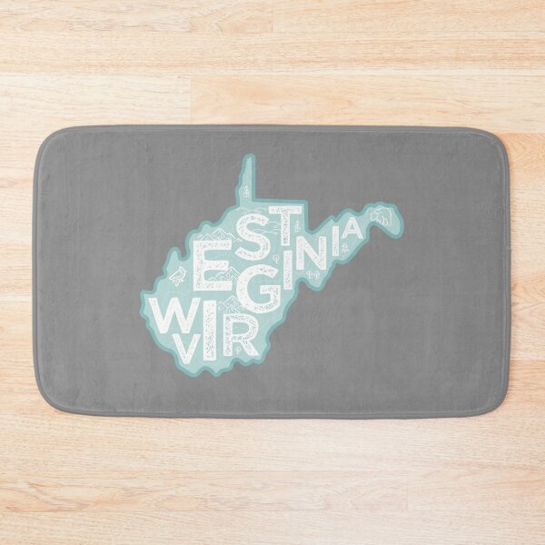 Aperçu de l'œuvre West Virginia Map Typography Blue créée et vendue par HelloGentry.