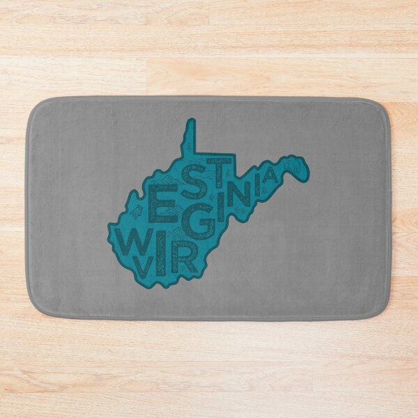 Aperçu de l'œuvre West Virginia Map Typography Navy créée et vendue par HelloGentry.