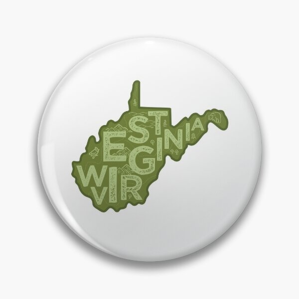 Item preview, West Virginia Map Typography Green designed and sold by HelloGentry.