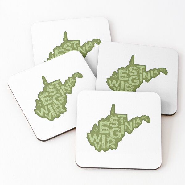 Item preview, West Virginia Map Typography Green designed and sold by HelloGentry.