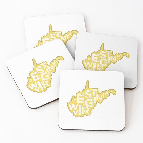 Item preview, West Virginia Map Typography Gold designed and sold by HelloGentry.