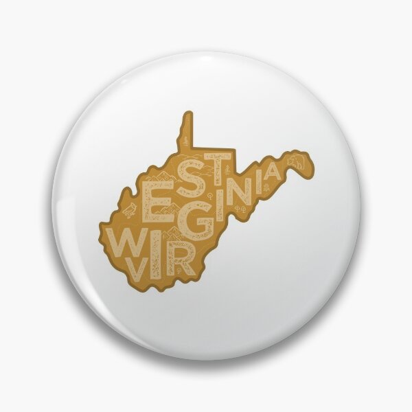 Item preview, West Virginia Map Typography Brown designed and sold by HelloGentry.