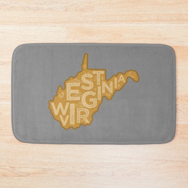 Aperçu de l'œuvre West Virginia Map Typography Brown créée et vendue par HelloGentry.