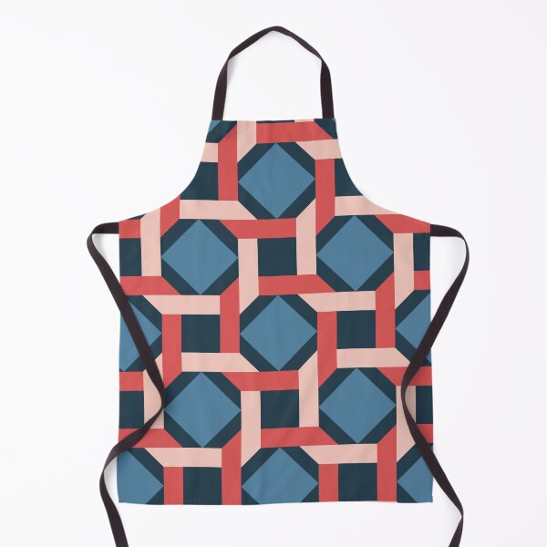 Item preview, Central Square Portuguese Cubic Geometric Pattern (Navy Blue + Pink) designed and sold by Arko  Ranger.