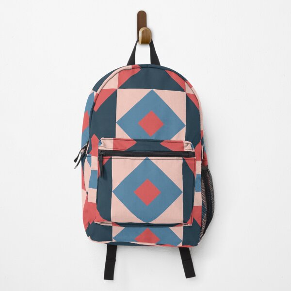 Item preview, Central Diamond Portuguese Geometric Pattern (Navy Blue + Pink) designed and sold by Arko Ranger.