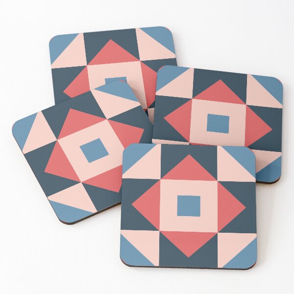 Item preview, Central Diamond Portuguese Geometric Pattern (Navy Blue + Pink) designed and sold by Arko  Ranger.