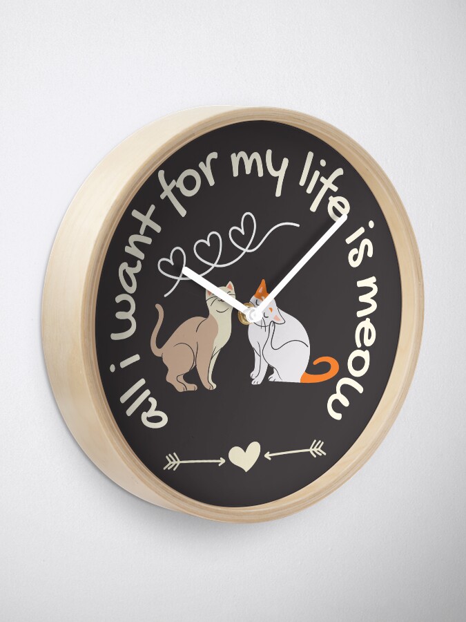 Alternate view of Meow loving Cats couple Clock
