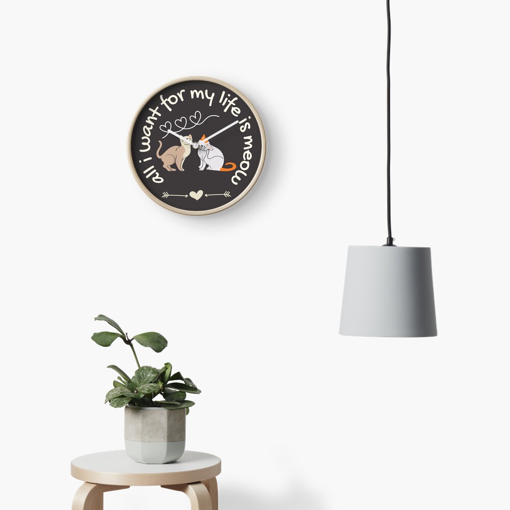 Meow loving Cats couple Clock