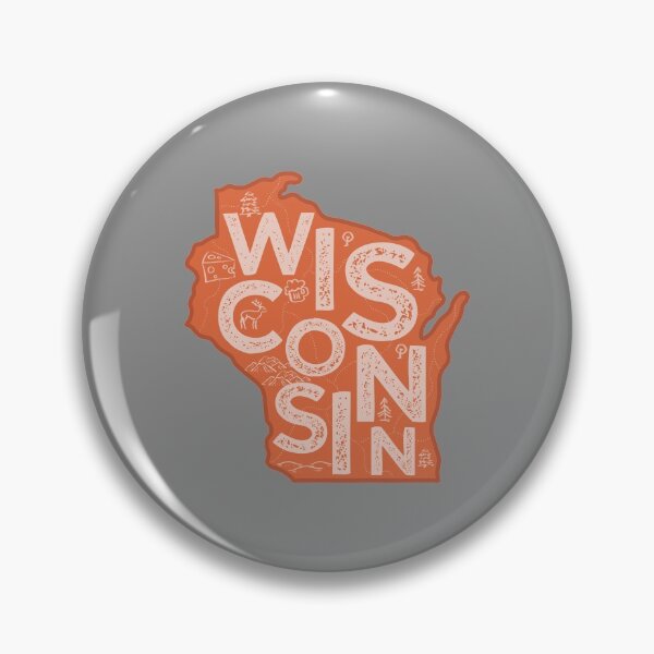Item preview, Wisconsin Map Typography Red designed and sold by HelloGentry.