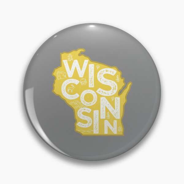 Item preview, Wisconsin Map Typography Gold designed and sold by HelloGentry.