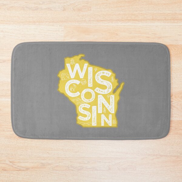 Item preview, Wisconsin Map Typography Gold designed and sold by HelloGentry.