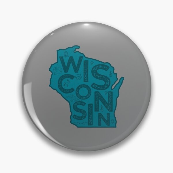 Artikelvorschau, Wisconsin Map Typography Navy entworfen und verkauft von HelloGentry.