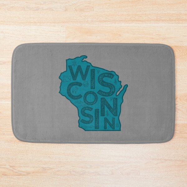 Item preview, Wisconsin Map Typography Navy designed and sold by HelloGentry.