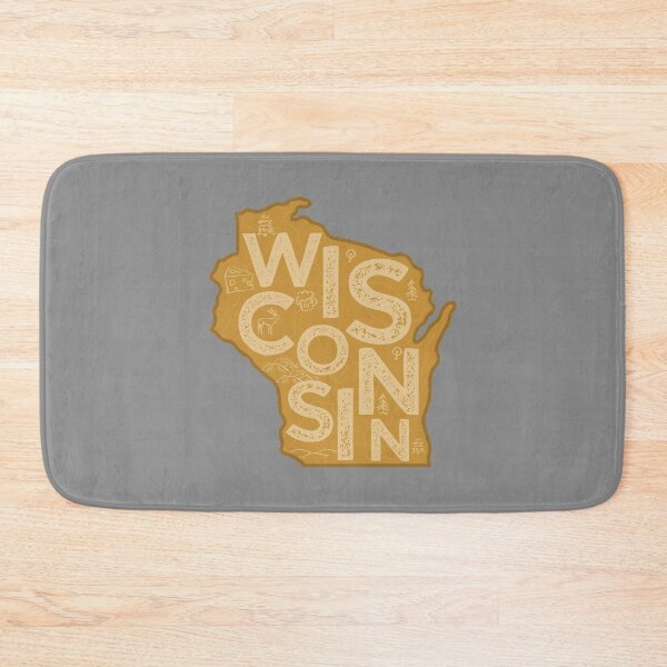 Item preview, Wisconsin Map Typography Brown designed and sold by HelloGentry.