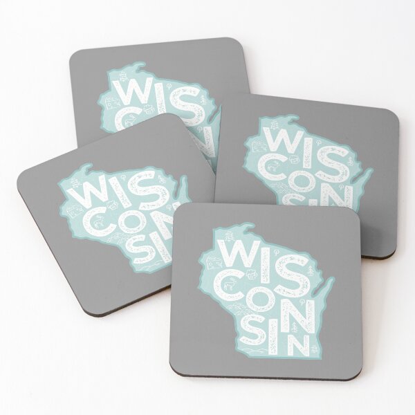 Item preview, Wisconsin Map Typography Blue designed and sold by HelloGentry.
