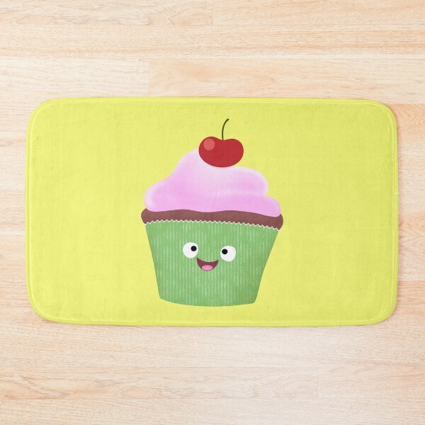 Item preview, Cute happy cupcake cartoon illustration designed and sold by FrogFactory.
