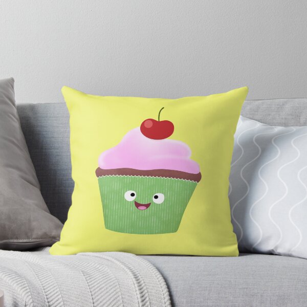 Item preview, Cute happy cupcake cartoon illustration designed and sold by FrogFactory.